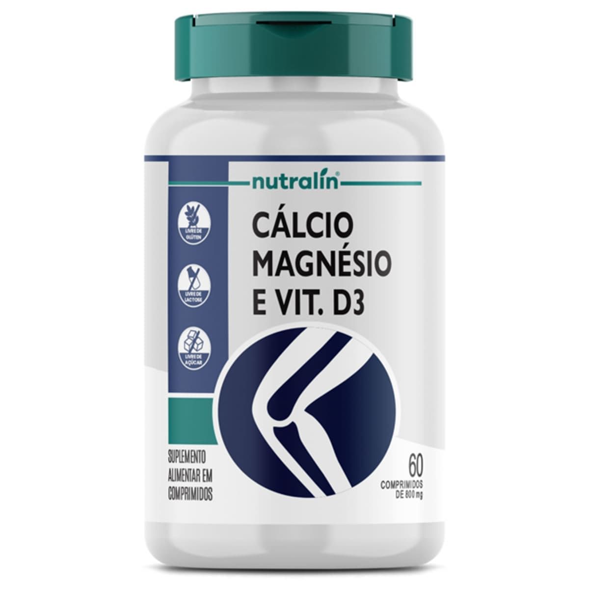 C�lcio com Magn�sio + Vitamina D3 - 60 Comprimidos - Nutralin