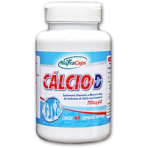 C�lcio + D - 60 C�psulas - NutraCaps
