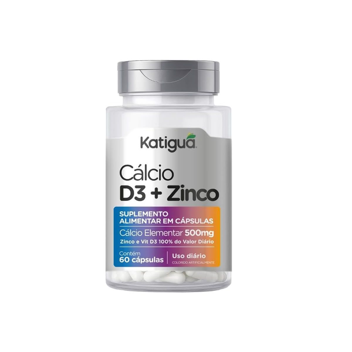 C�lcio, D3 + Zinco - 60 C�psulas - Katigu�