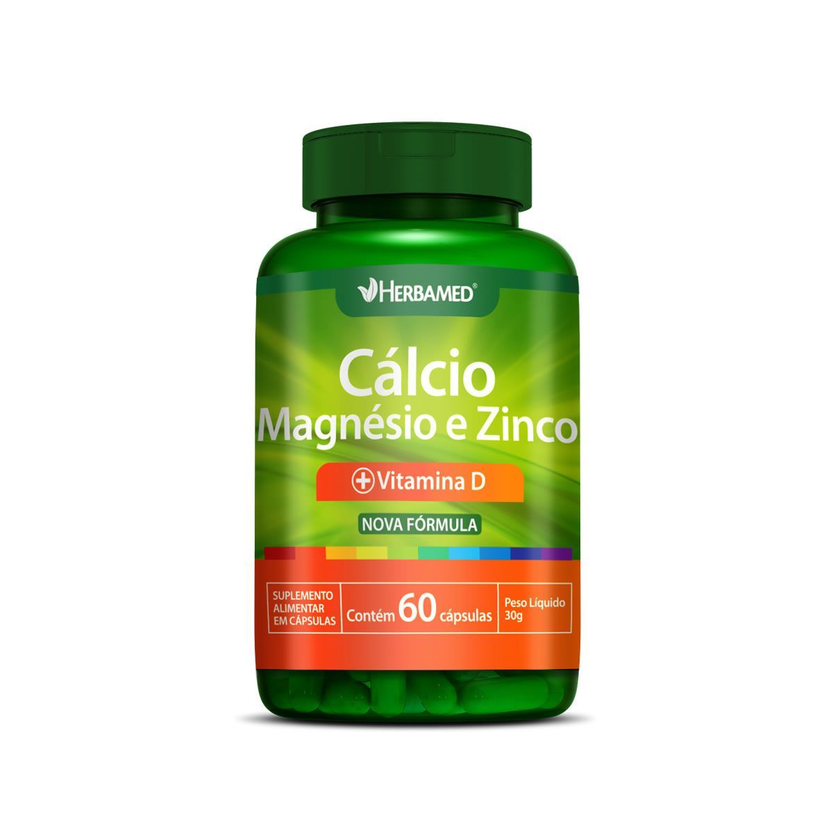 Calcio, Magn�sio, Zinco E Vit D3 - 60 C�psulas  - Herbamed
