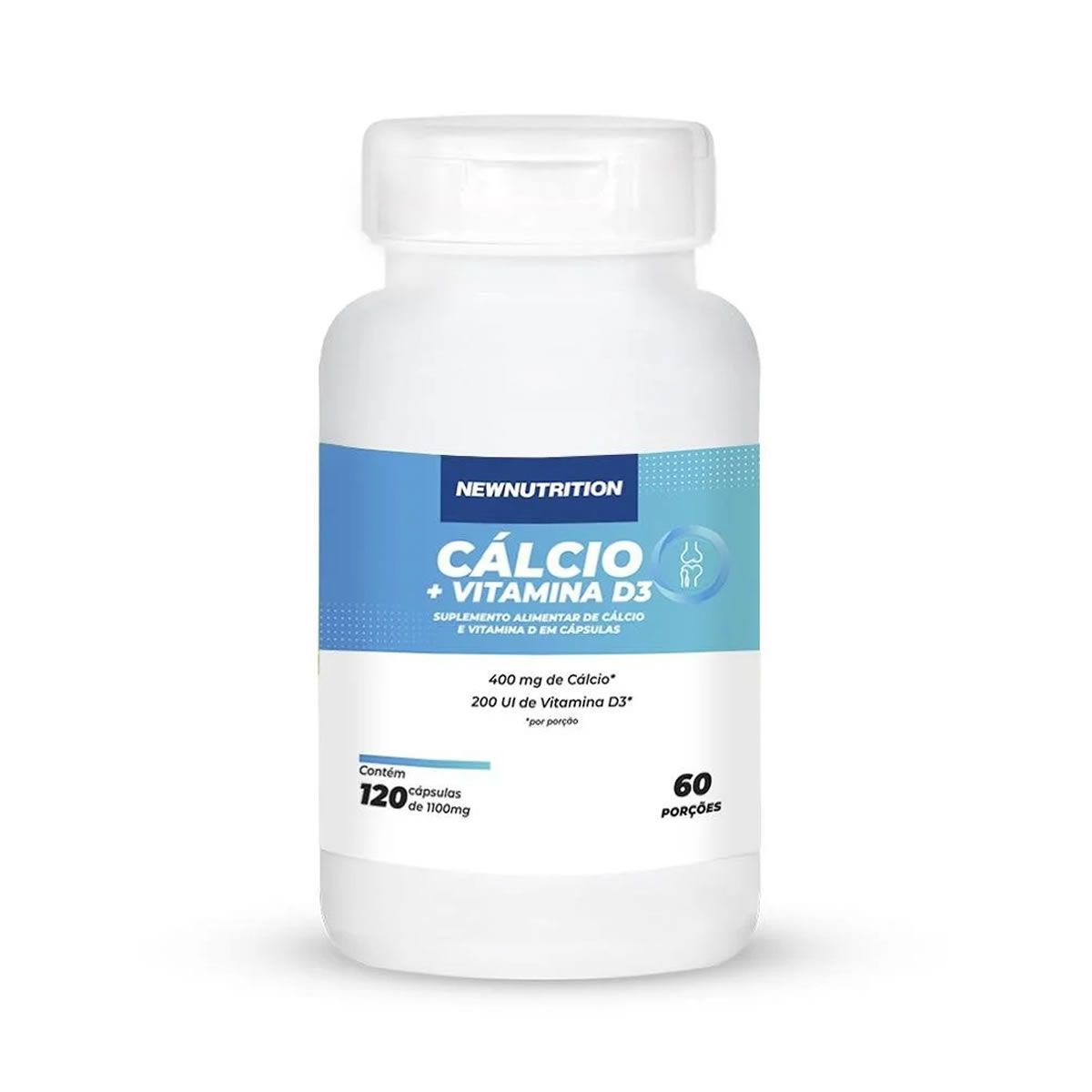 C�lcio + Vitamina D3  - 120 C�psulas - NewNutrition*** Data Venc. 30/04/2022
