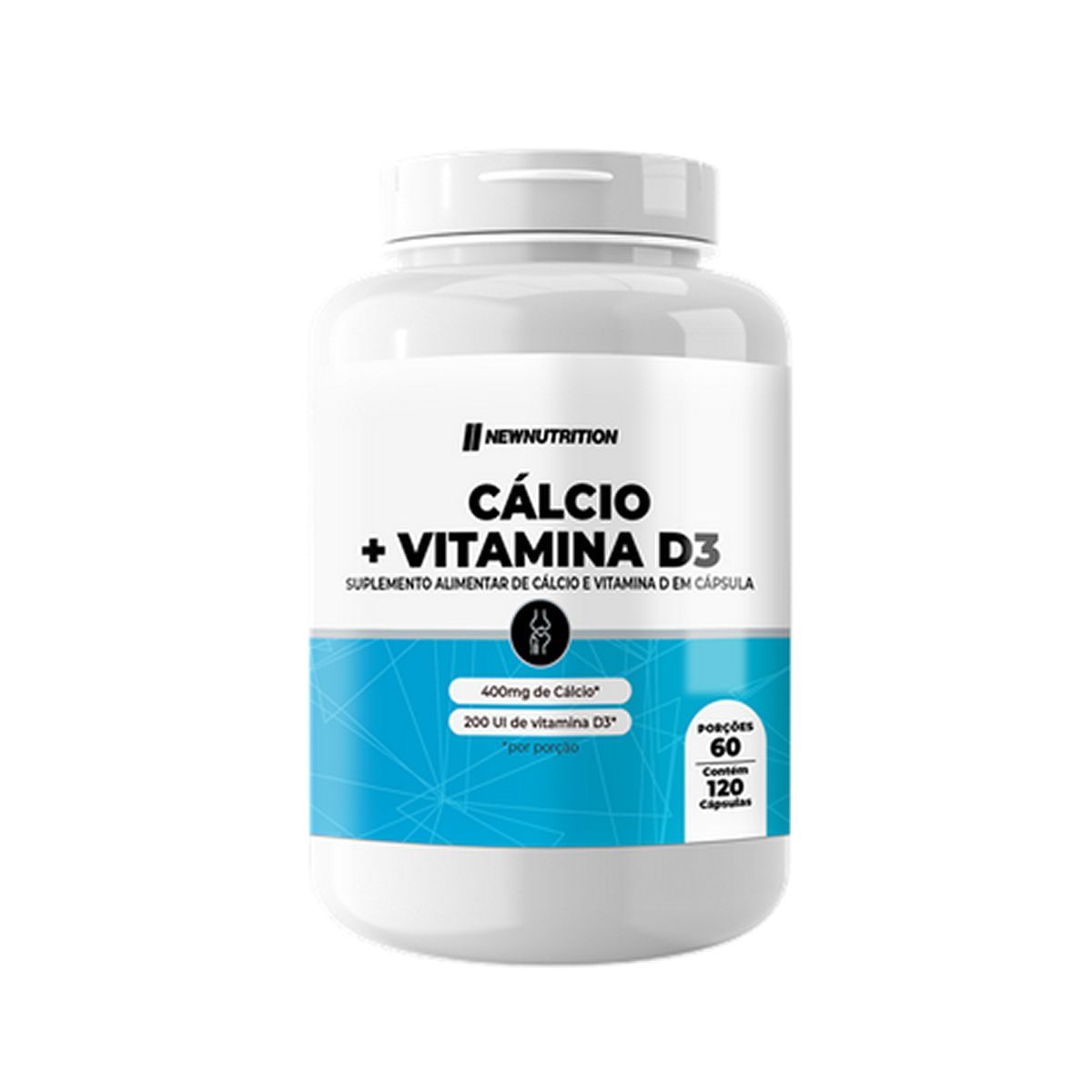 C�lcio + Vitamina D3  - 120 C�psulas - NewNutrition