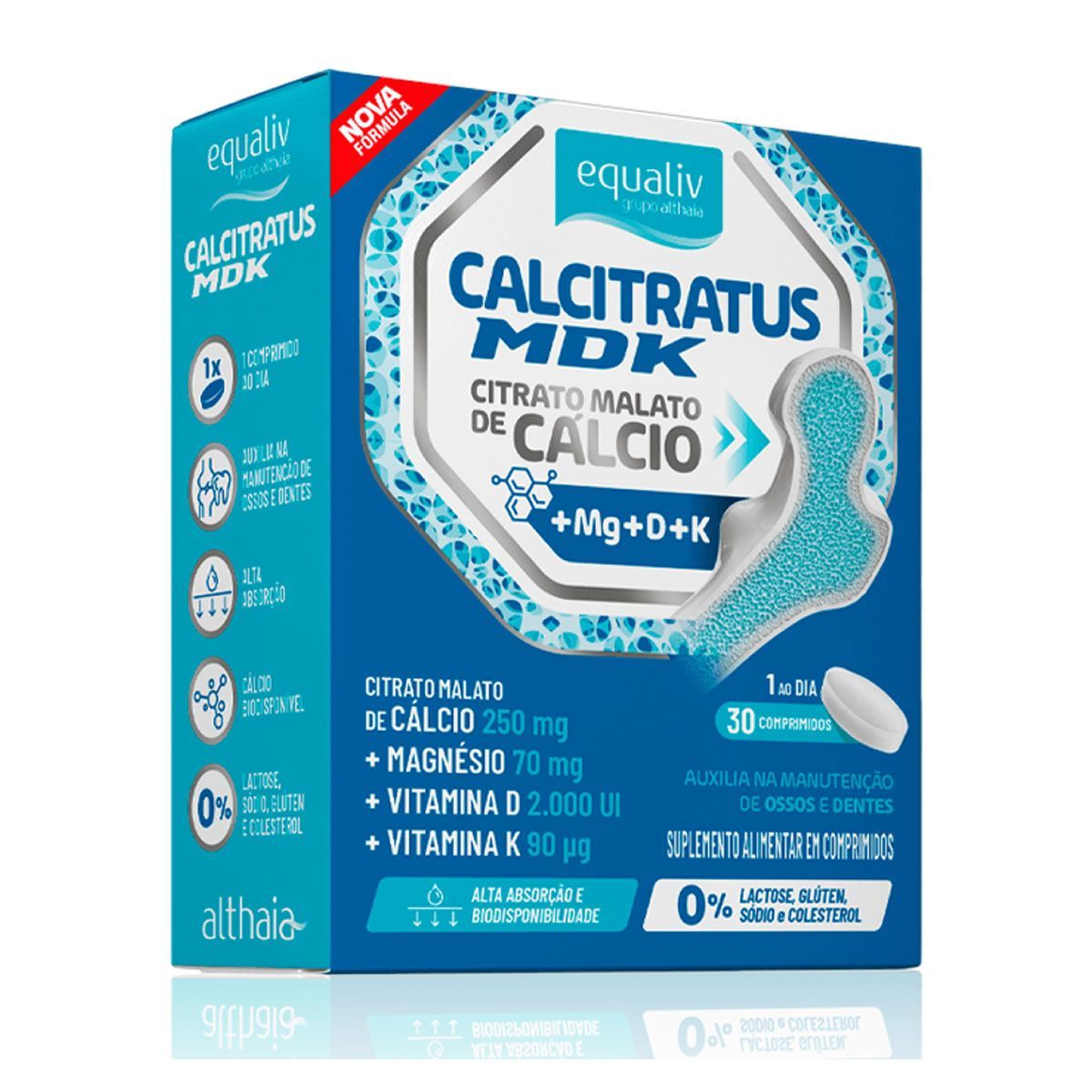 Calcitratus Citrato Malato de C�lcio MDK - 30 Comprimidos - Equaliv