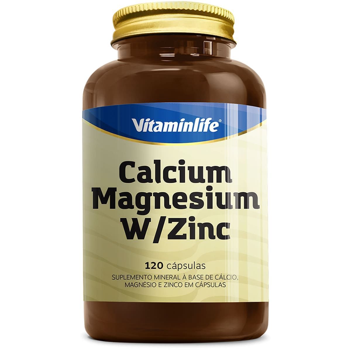 Calcium Magnesium W/Zinc - 120 C�psulas - Vitaminlife
