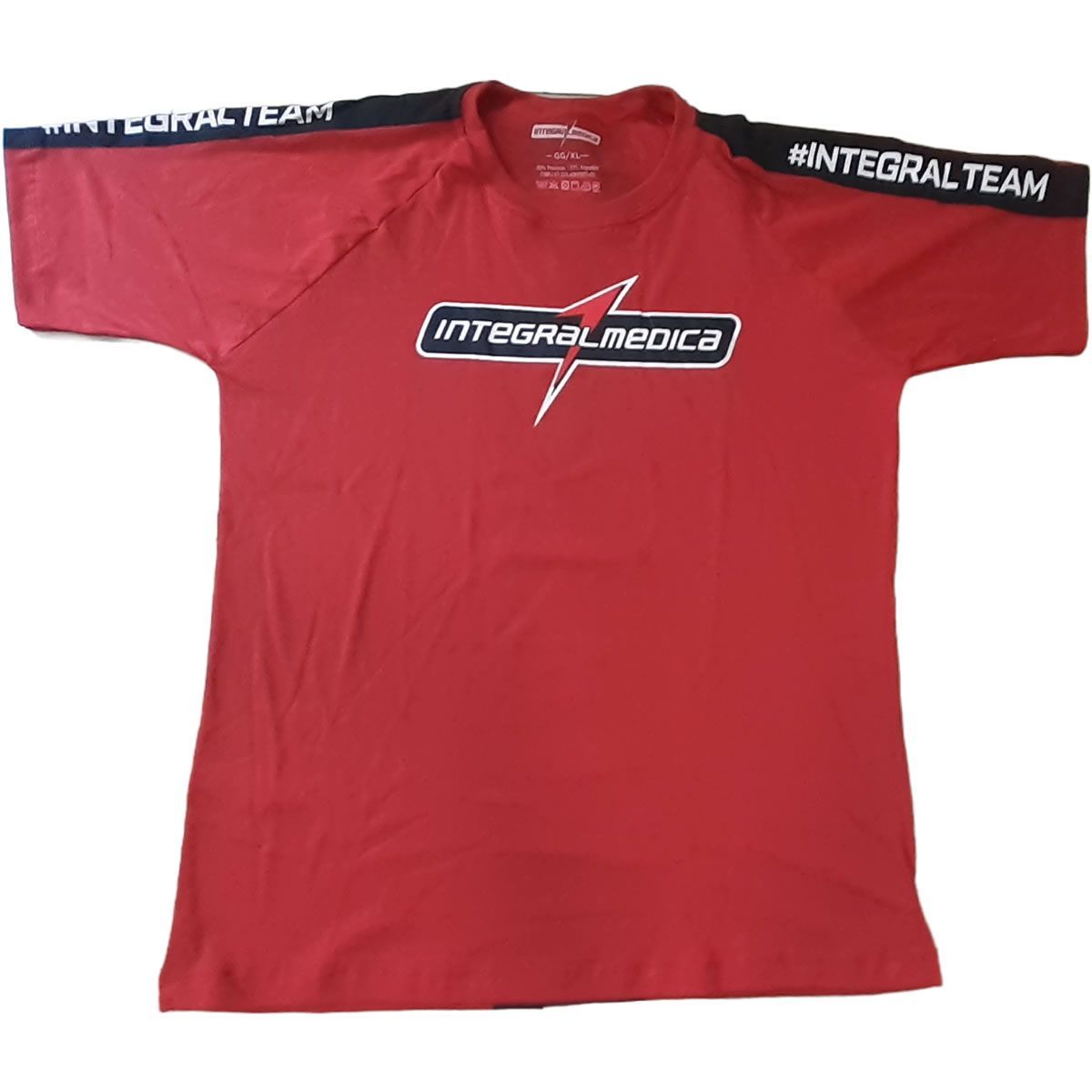 Camiseta Algod�o Integral Team - Tamanho P Vermelha/Preta - IntegralM�dica