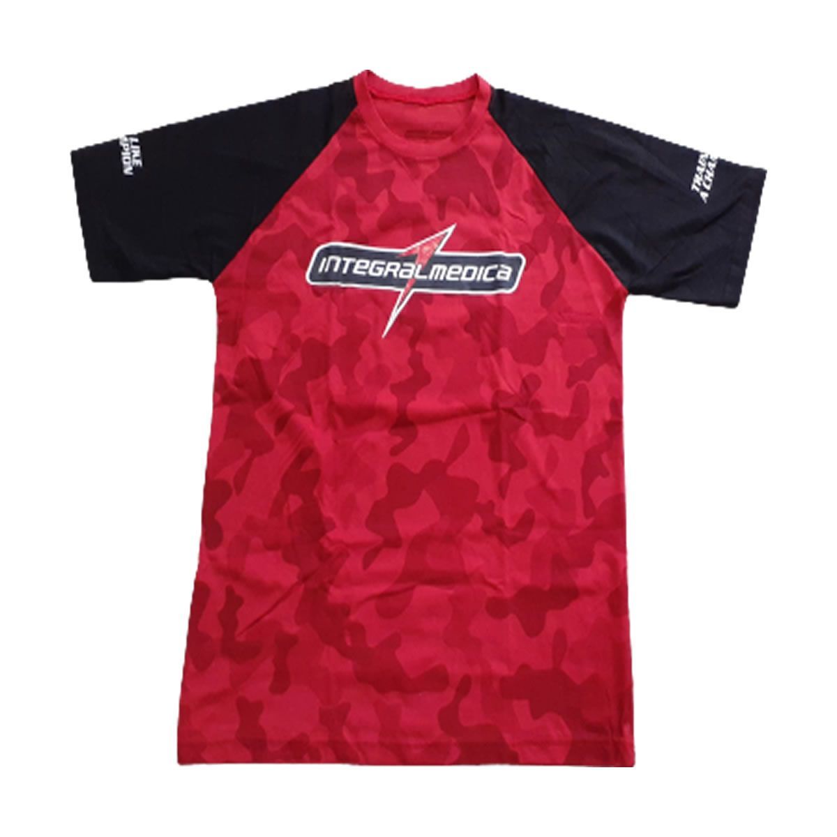Camiseta Algod�o - Tamanho G Vermelha/Preta - IntegralM�dica