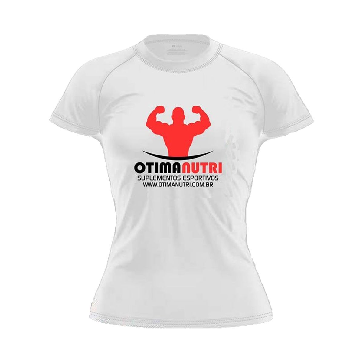 Camiseta Baby Look Dry 100% Poliester - Branca Tamanho GG - OtimaNutri