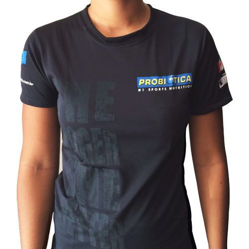 Camiseta Baby Look Dry Fit - The Bigger The Better - Preta Tamanho P - Probi�tica