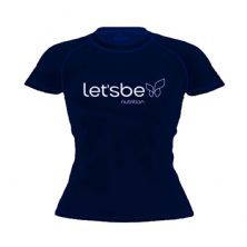 Camiseta Raglan Super Dry 100% Poliester - Baby Look Azul Tam. GG - Lets Be Nutrition