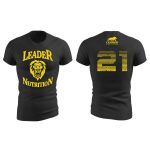 Camiseta Unisex - Tamanho GG Preto e Amarelo - Leader Nutrition