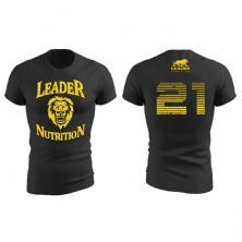 Camiseta Unisex - Tamanho M Preto e Amarelo - Leader Nutrition