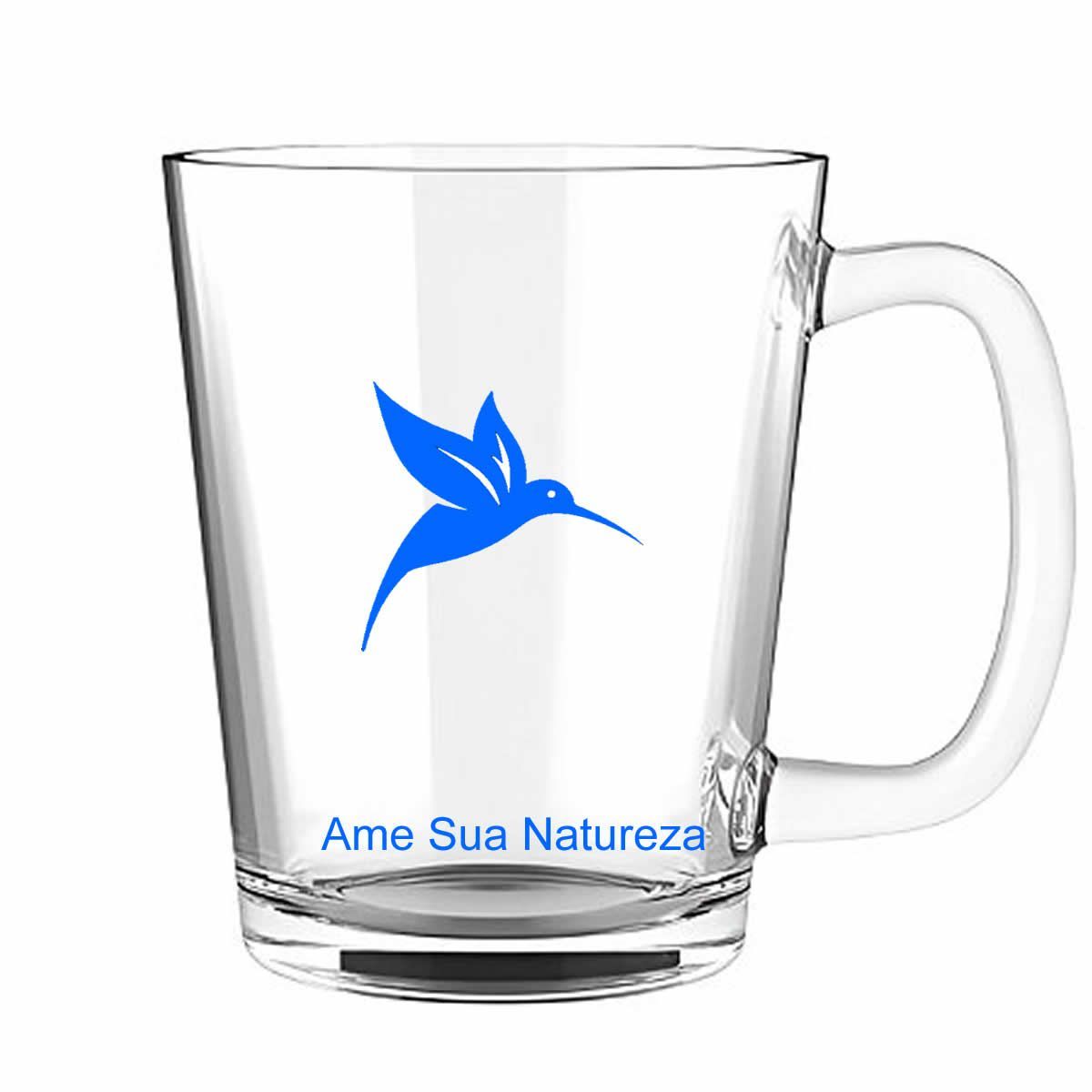 Caneca de Vidro - 450ml  Azul - Pura Vida