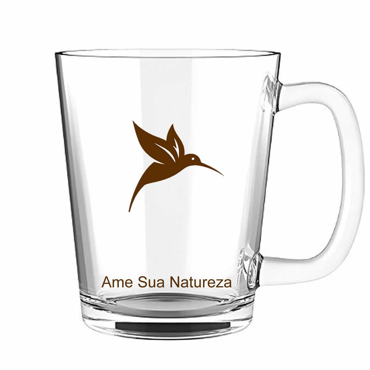 Caneca de Vidro - 450ml Marron - Pura Vida