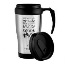 Caneca T�rmica - Cinza 400ml - Sanavita