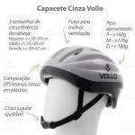 Capacete Cinza - Tamanho G - Vollo Sports
