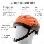 Capacete Laranja - Tamanho G - Vollo Sports