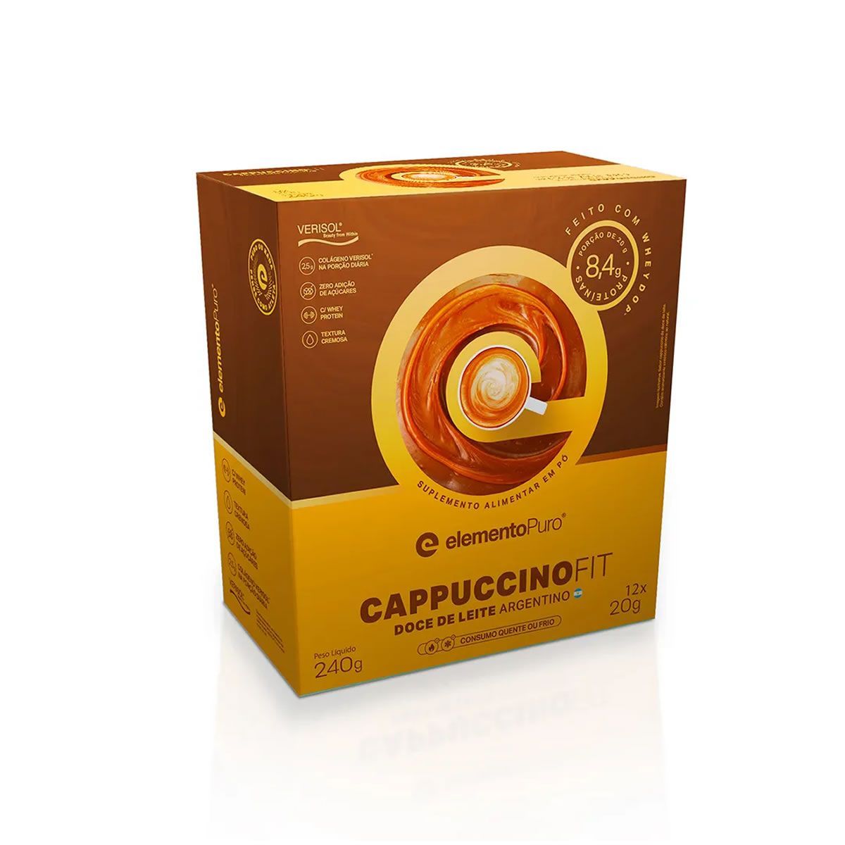 CappuccinoFit - 12 Sach�s 20g Doce de Leite Argentino - ElementoPuro