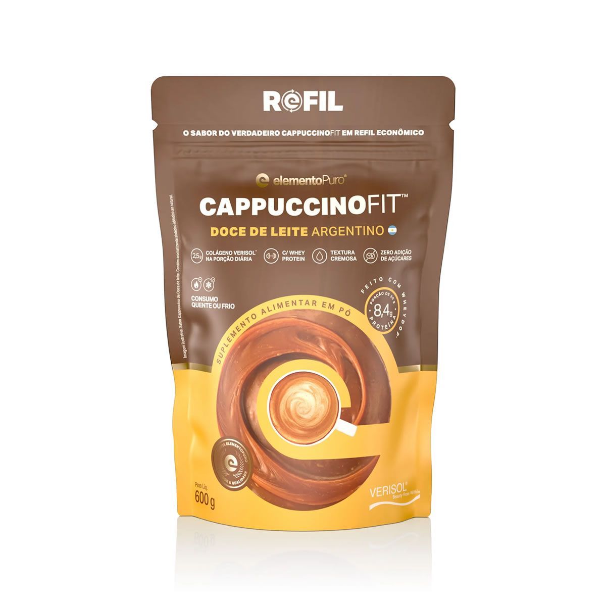 CappuccinoFit - Refil 600g Doce de Leite Argentino - ElementoPuro