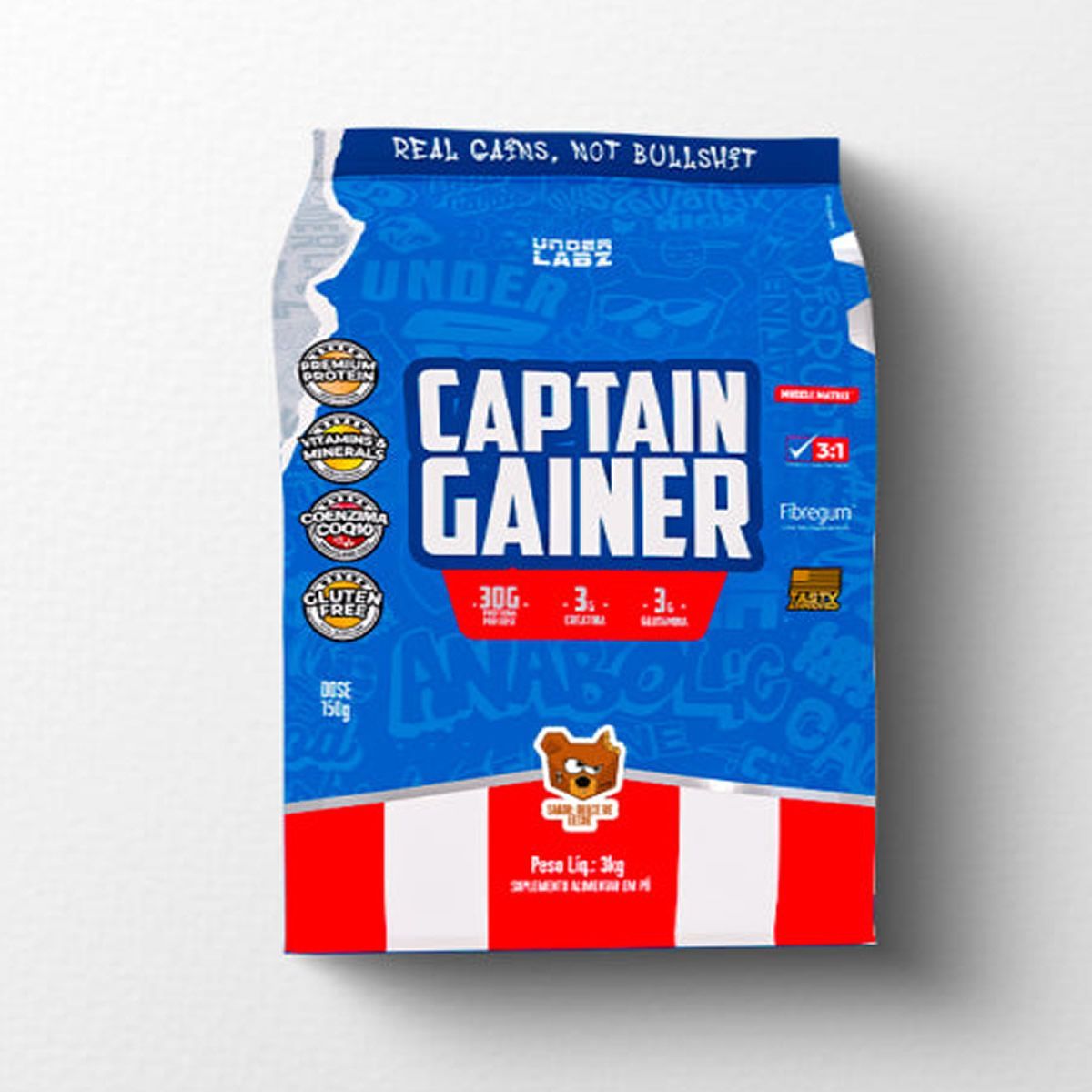 Captain Gainer Dulce de Leche - 3000g Doce de Leite - Under Labz