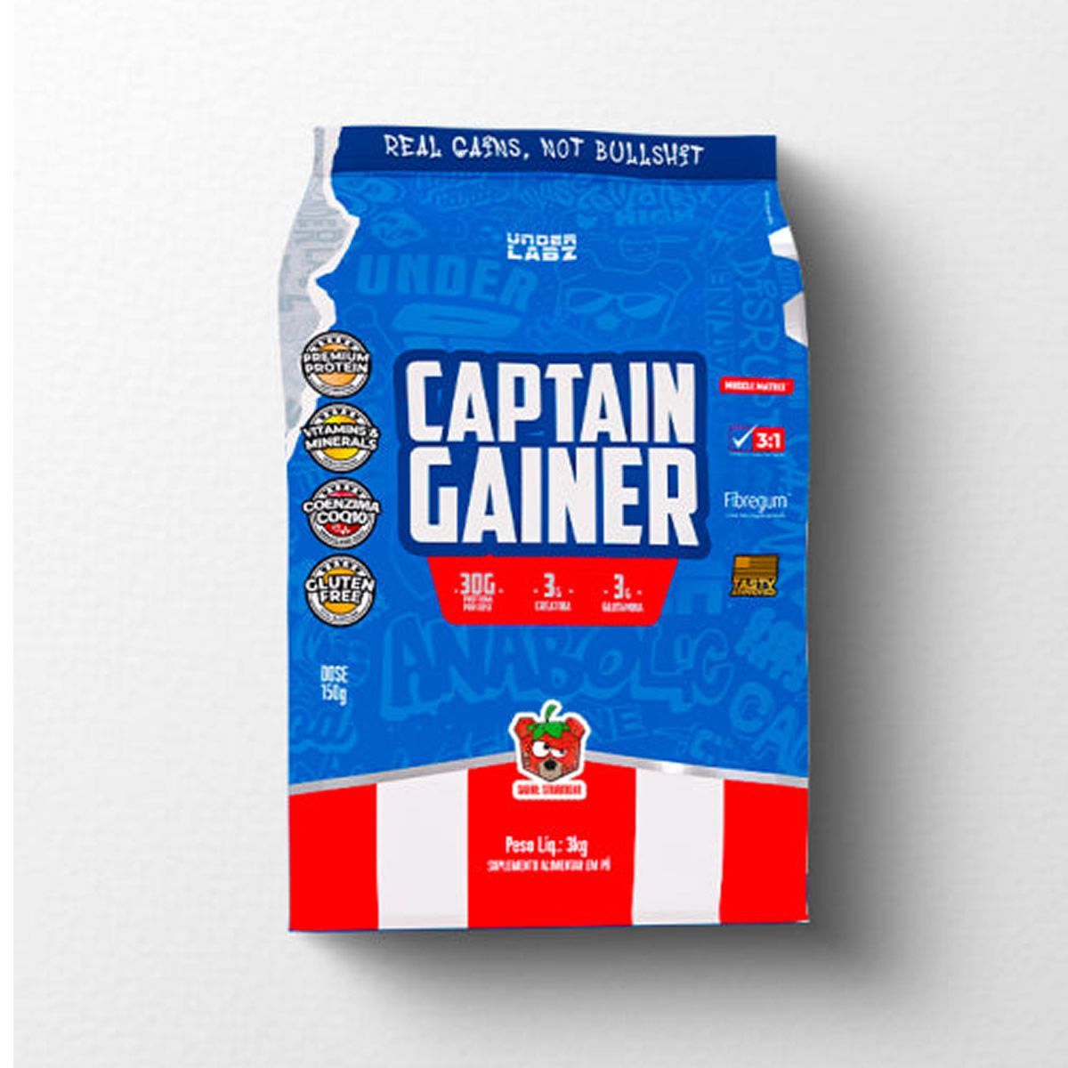 Captain Gainer Strawbear - 3000g Morango - Under Labz