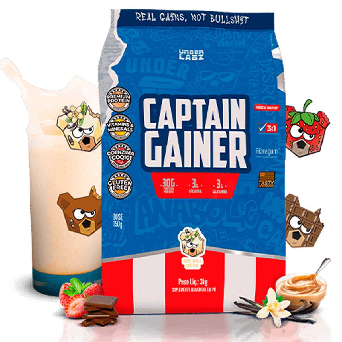 Captain Gainer Vanilla Cake Bear - 3000g Bolo de Baunilha - Under Labz