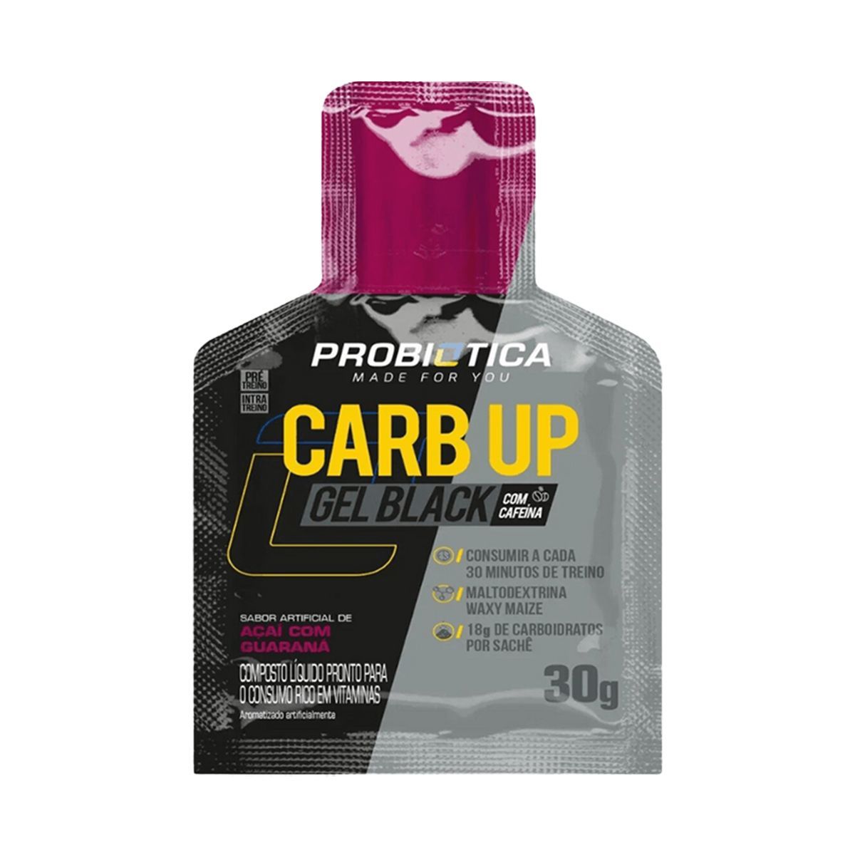 Carb Up Gel Black - 1 Sach� 30g Guaran� com A�a� - Probi�tica