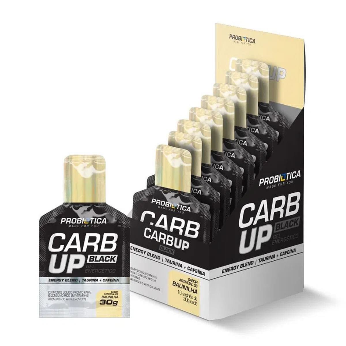 Carb Up Gel Black - 10 Sach�s 30g Baunilha - Probi�tica