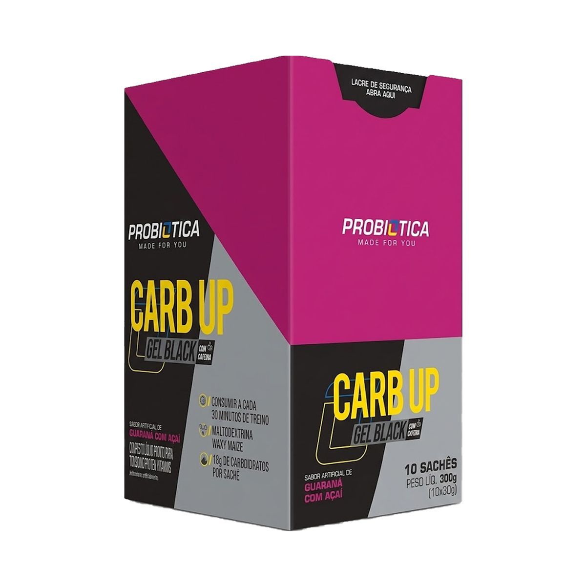 Carb Up Gel Black - 10 Sach�s 30g Guaran� com A�a� - Probi�tica