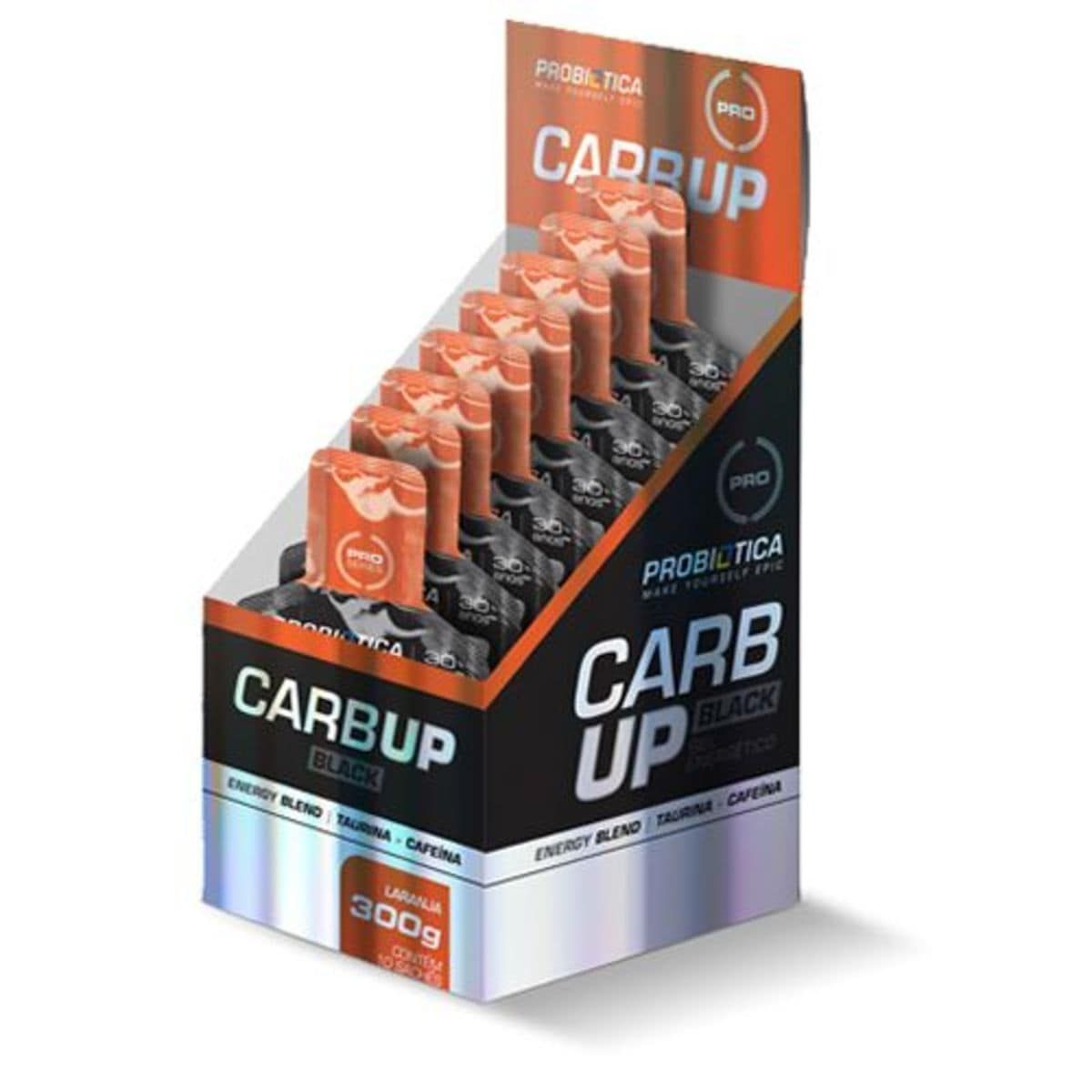 Carb Up Gel Black - 10 Sach�s 30g Laranja - Probi�tica*** Data Venc. 23/07/2022