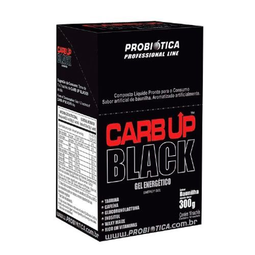 Carb Up Gel Black - Sabor Baunilha 10 sach�s - Probi�tica