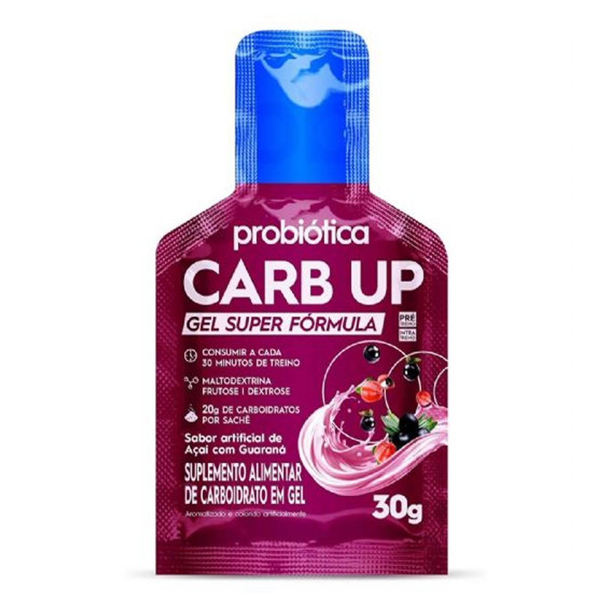 Carb Up Gel Super F�rmula - 1 Sach� 30g A�a� com Guarana - Probi�tica