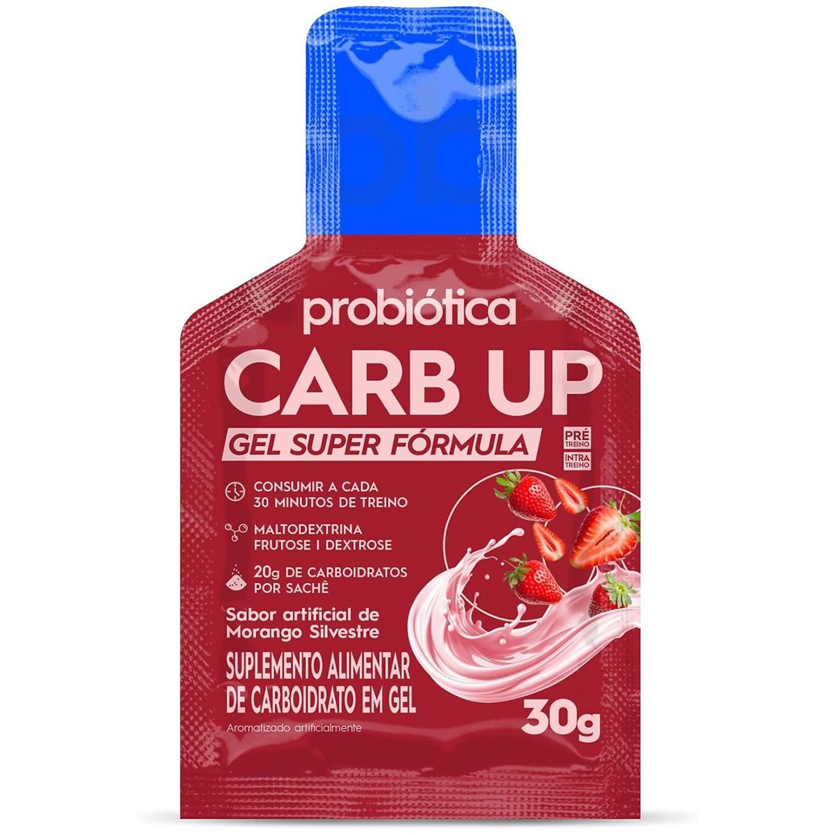 Carb Up Gel Super F�rmula - 1 Sach� 30g Morango Silvestre - Probi�tica