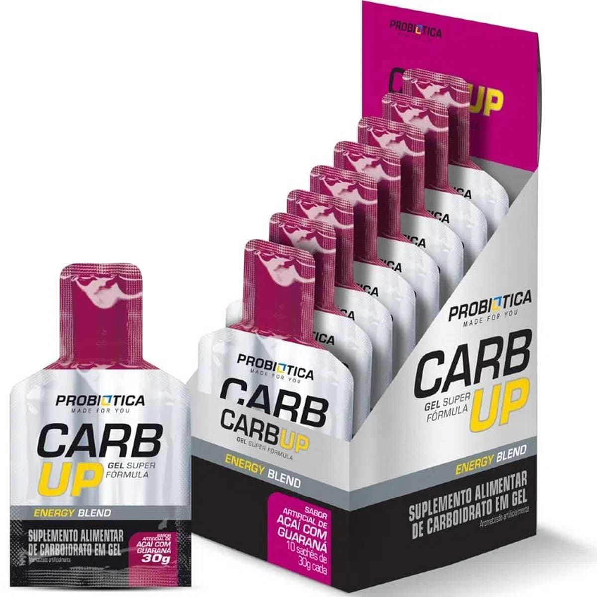 Carb UP Gel Super F�rmula - 10 Sach�s 30g A�a� c/ Guaran� - Probi�tica*** Data Venc. 05/09/2025