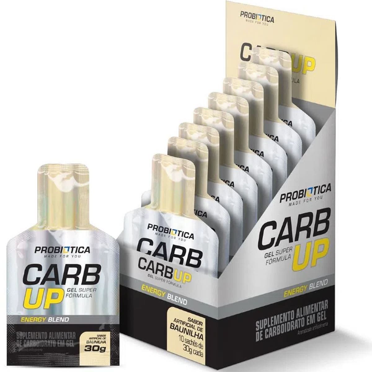Carb UP Gel Super F�rmula - 10 Sach�s 30g Baunilha- Probi�tica*** Data Venc. 22/01/2023