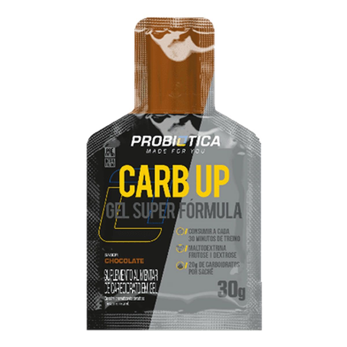 Carb Up Gel Super F�rmula - Chocolate 1 sach� de 30g - Probi�tica*** Data Venc. 26/06/2024