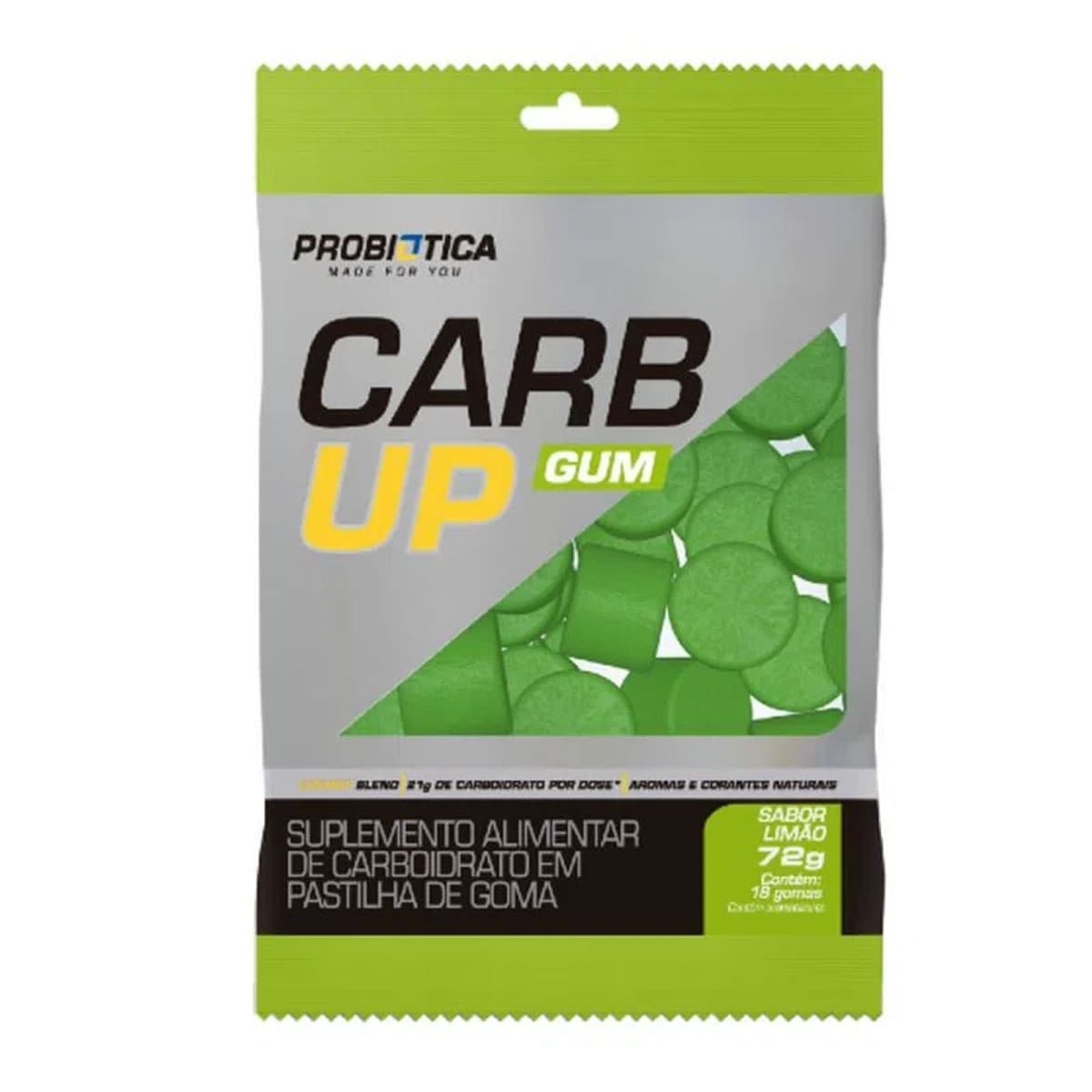 Carb Up Gum - 1 Unidade 72g Lim�o - Probi�tica*** Data Venc. 30/09/2023