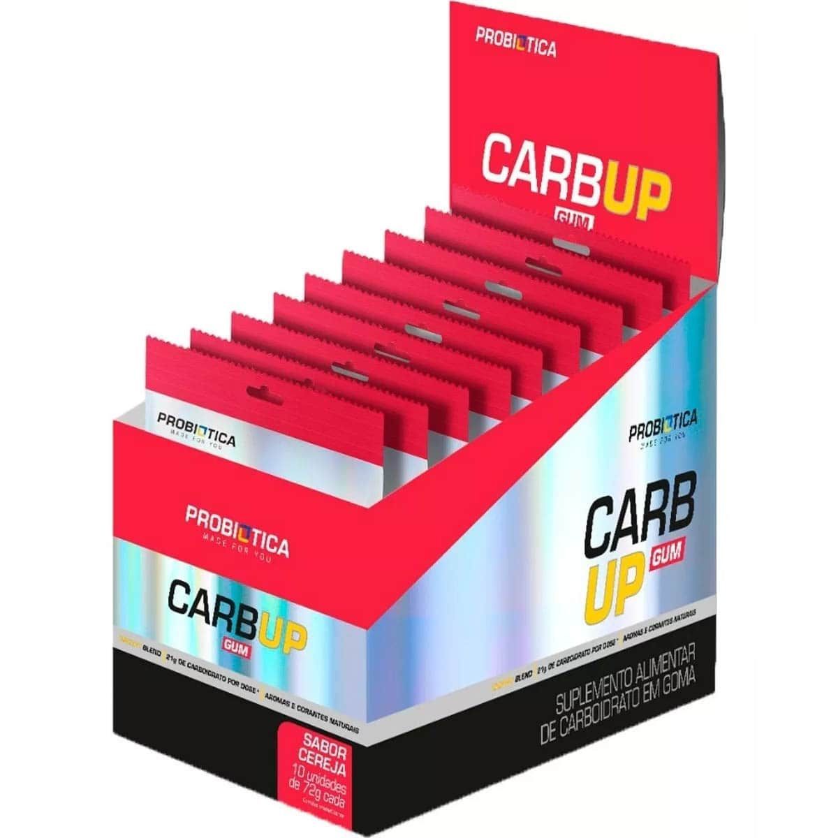 Carb Up Gum - 10 Unidades 72g Cereja - Probi�tica