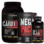 Kit - Carnibol 907g Chocolate + BCAA Fix Darkness 120 Tabletes + Mega Pack Hardcore 15 Sach�s - IntegralM�dica