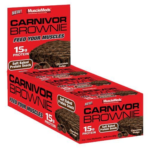 Carnivor Brownie - Cx com 12 unidades - Chocolate Fudge - MuscleMeds
