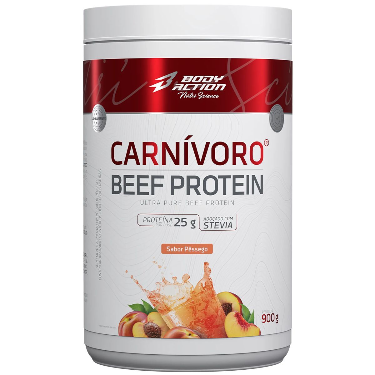 Carn�voro Beef Protein - 900g P�ssego - Body Action