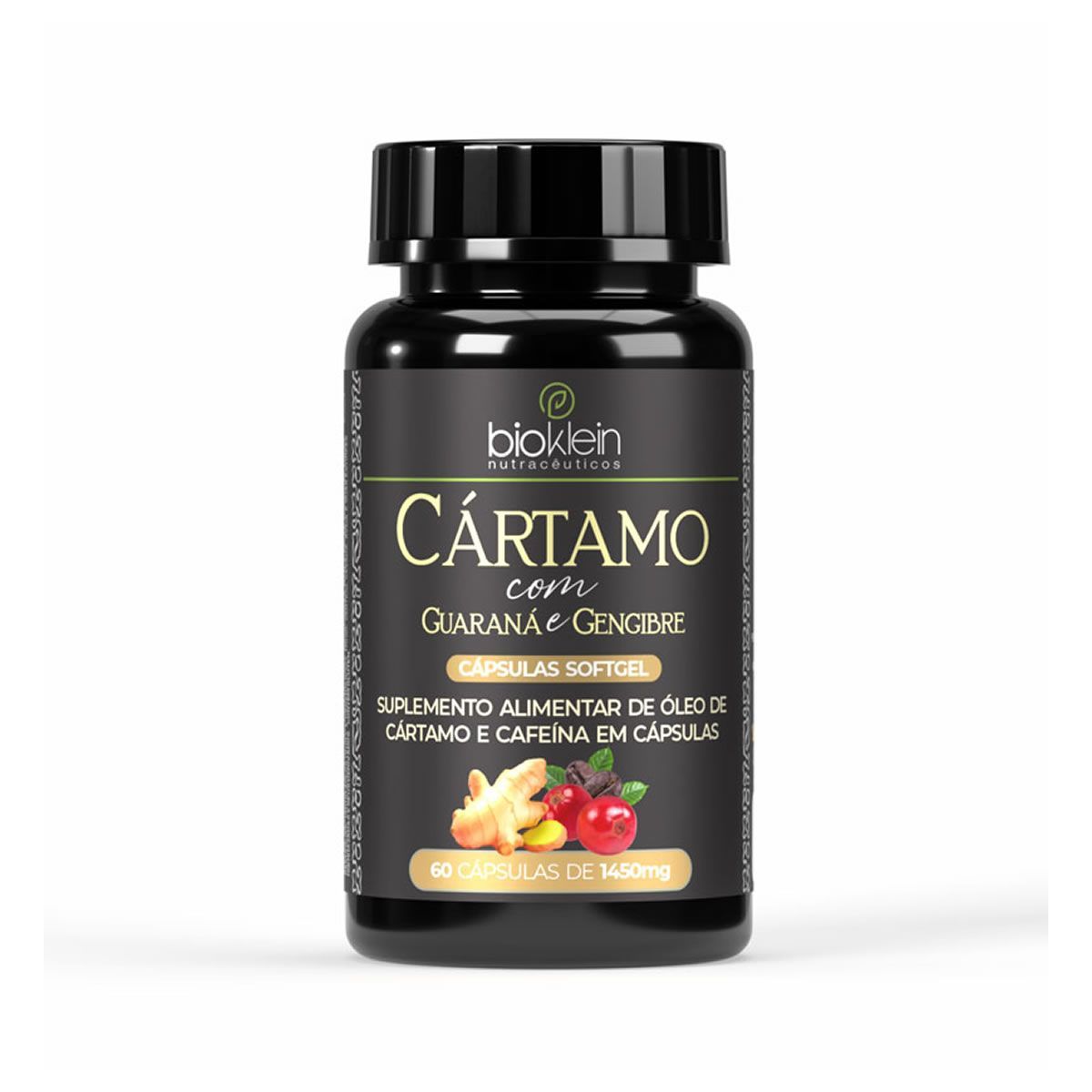 C�rtamo com Guarana e Gengibre - 60 C�psulas Softgel 1450mg - Bioklein