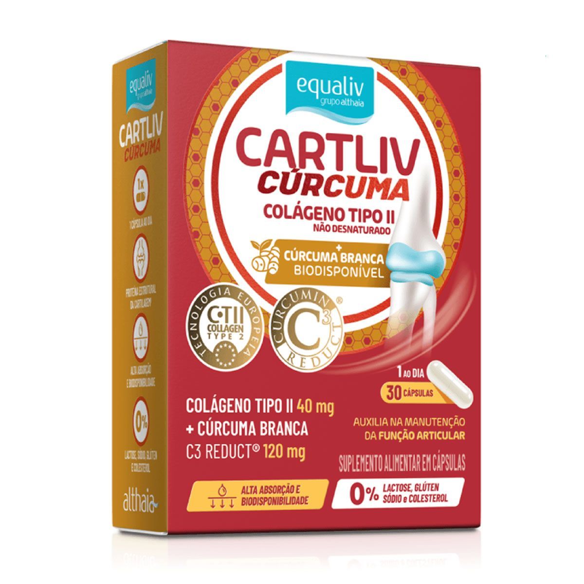 Cartliv C�rcuma Col�geno Tipo II - 30 C�psulas - Equaliv