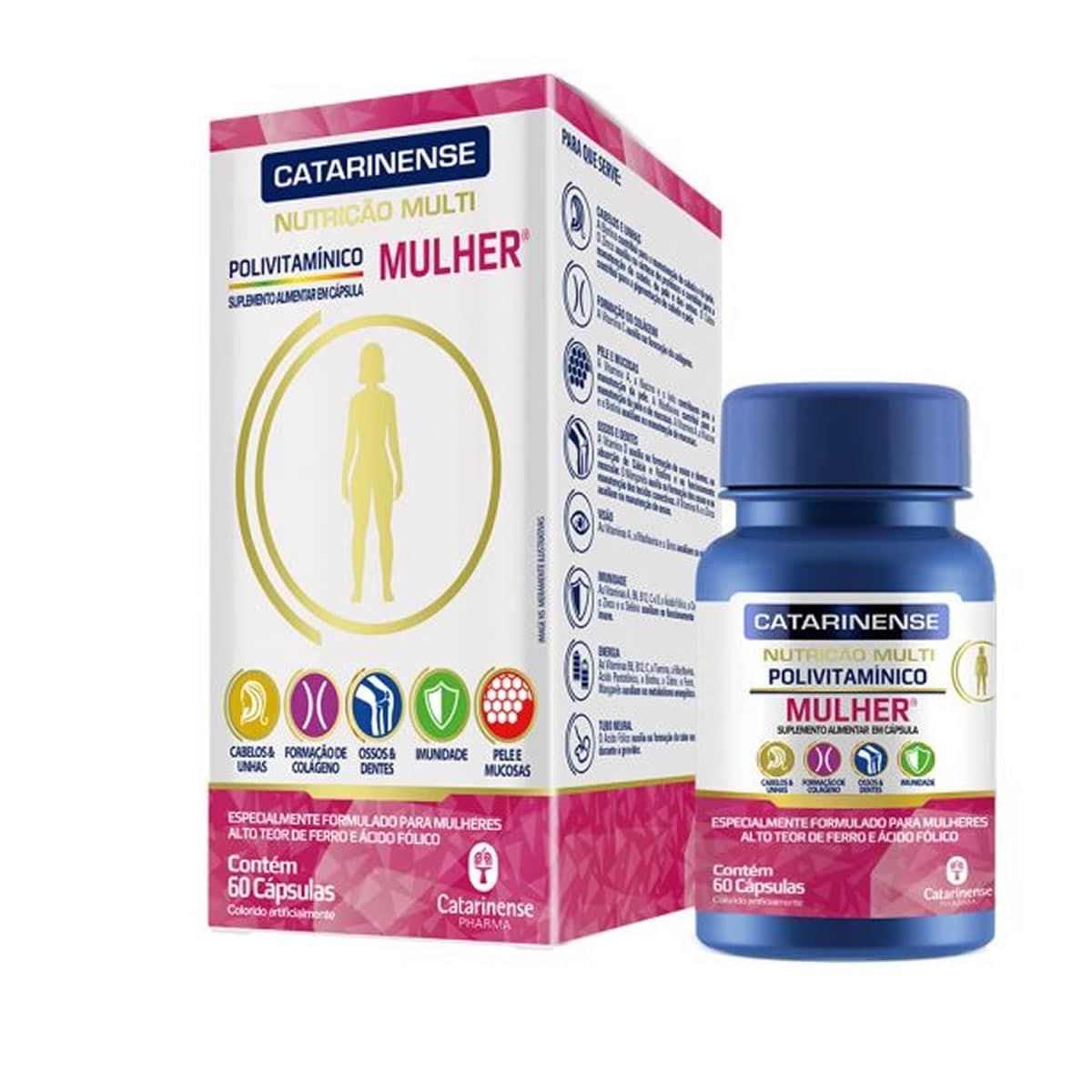 Multi Polivitaminico Mulher - 60 C�psulas - Catarinense Nutri��o