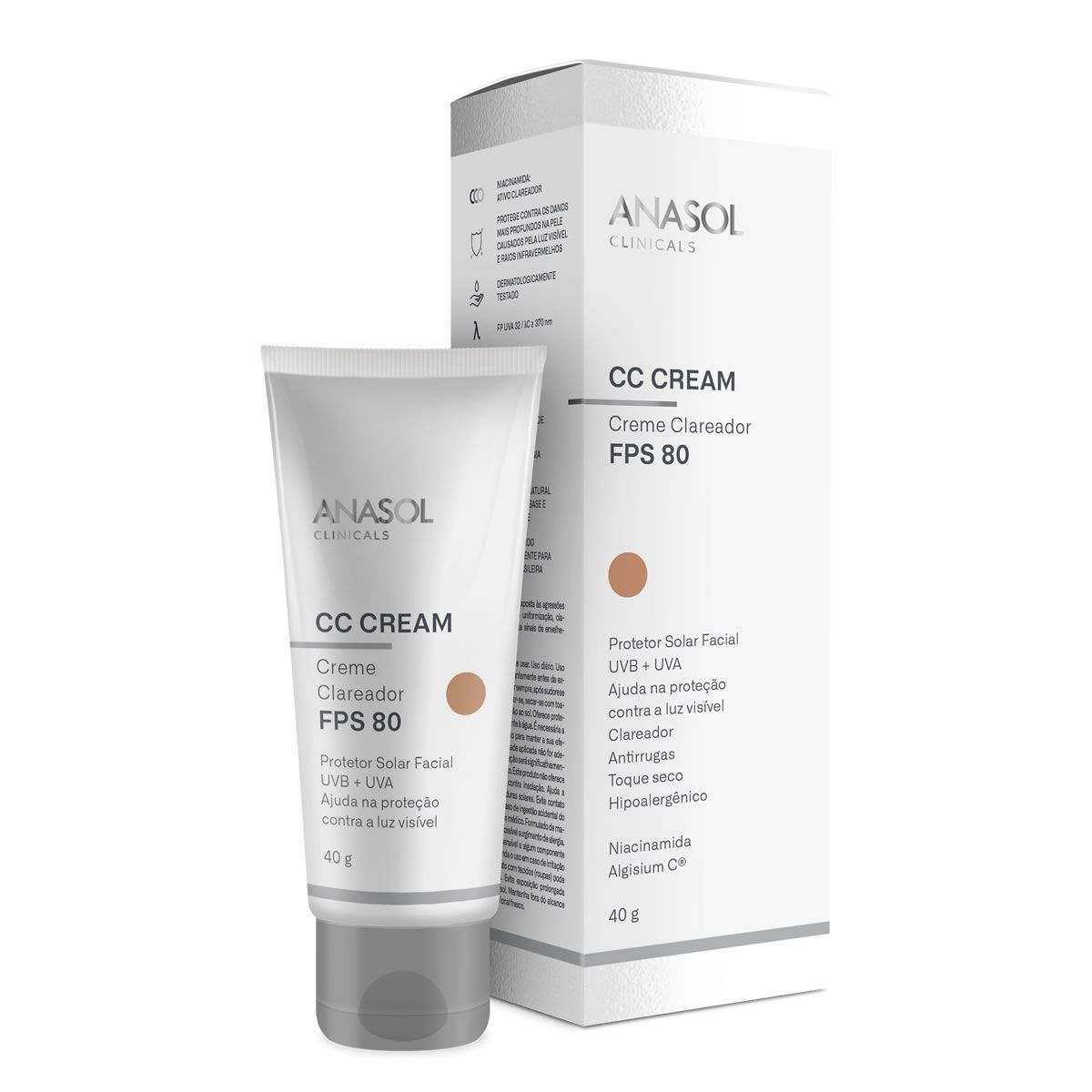 CC Cream Clareador Facial - 40g FPS 80 - Anasol*** Data Venc. 30/10/2023