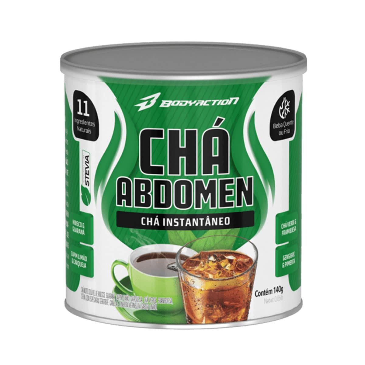 Ch� Abdomen Instant�neo - 140g Hibisco, Guaran�, Capim Lim�o e Carqueja - BodyAction