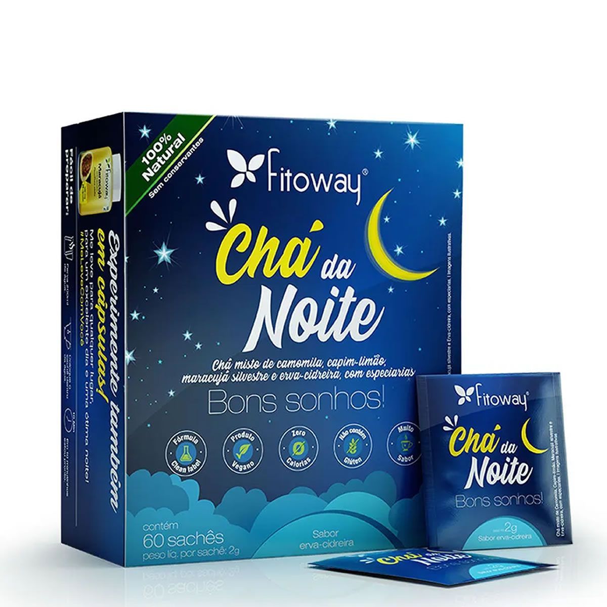 Ch� da Noite - 60 Sach�s Erva-Cidreira - Fitoway