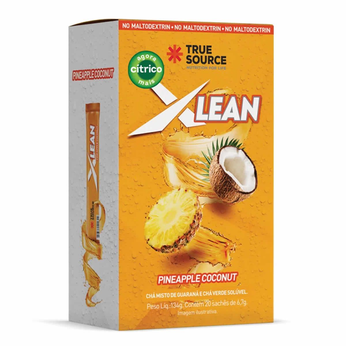 Ch� Diur�tico Xlean Ice Tea - 20 Sach� 6,7g Pineapple Coconut - True Source