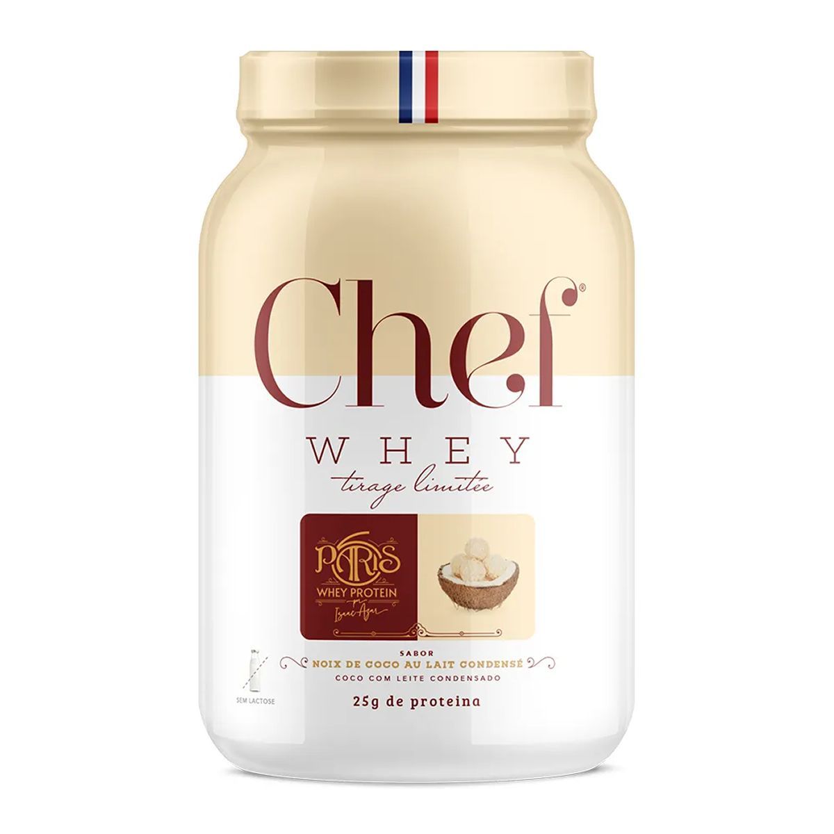Whey Protein Paris 6 Sem Lactose - 800g Coco com Leite Condensado - Chef Whey