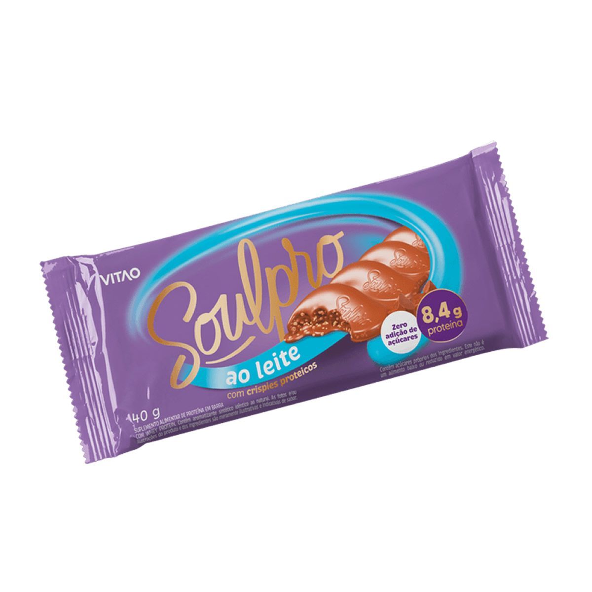 Chocolate Proteico - 1 Unidade de 40g Chocolate ao Leite Zero - VITAO