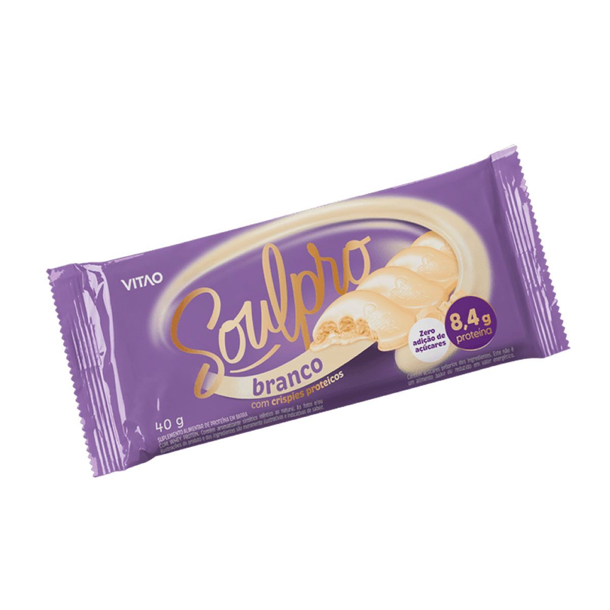 Chocolate Proteico - 1 Unidade de 40g Branco Zero - VITAO
